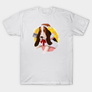 Cute Basset Hound Drawing T-Shirt